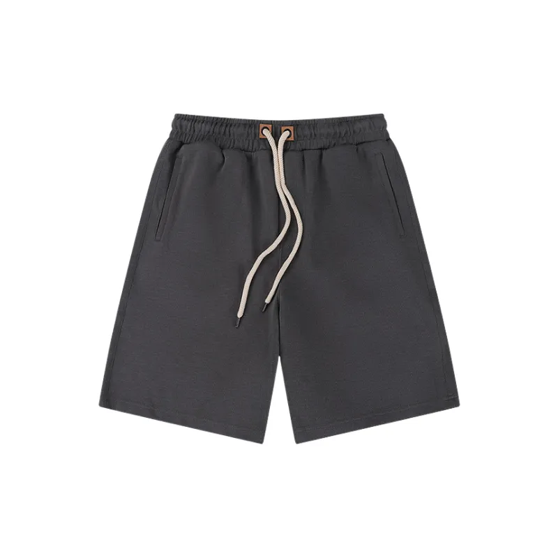 Loose Plain Cotton Casual Shorts-2