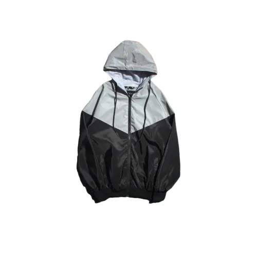 New Color Matching Reflective Windbreaker Casual Hoodie