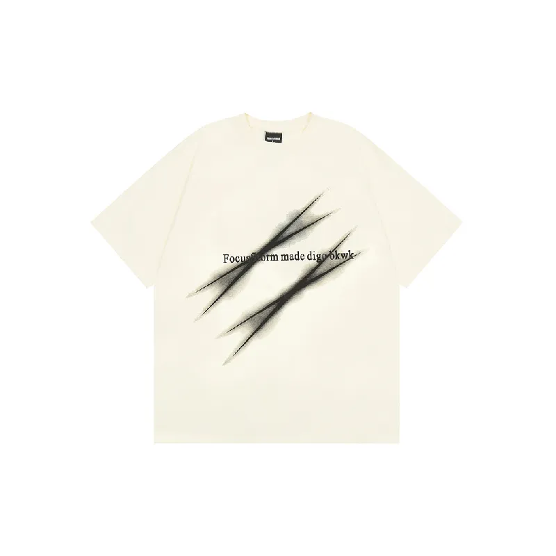 Fashion Letter 100% Cotton T Shirt-0