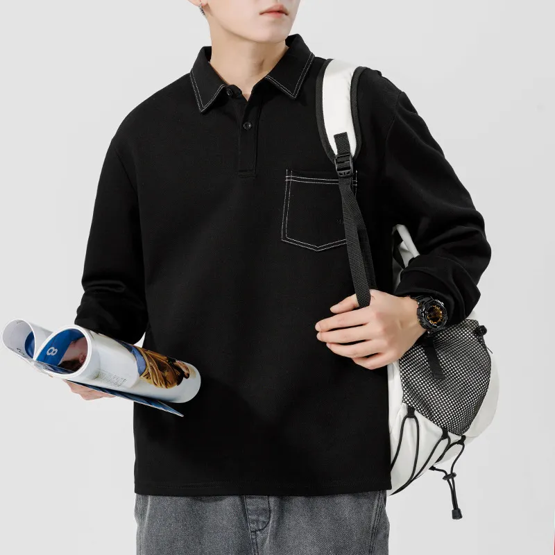 Simple Embroidered Pique Polo-7