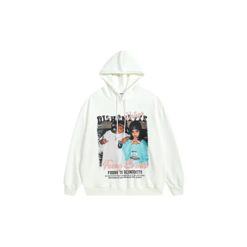 Retro Hiphop Printed Oversize Hoodie