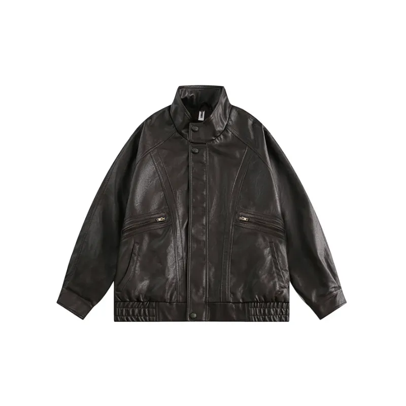 Retro Loose Casual Motorcycle Jacket-0
