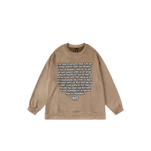 Letter Printed Suede Crewneck Sweatshirt