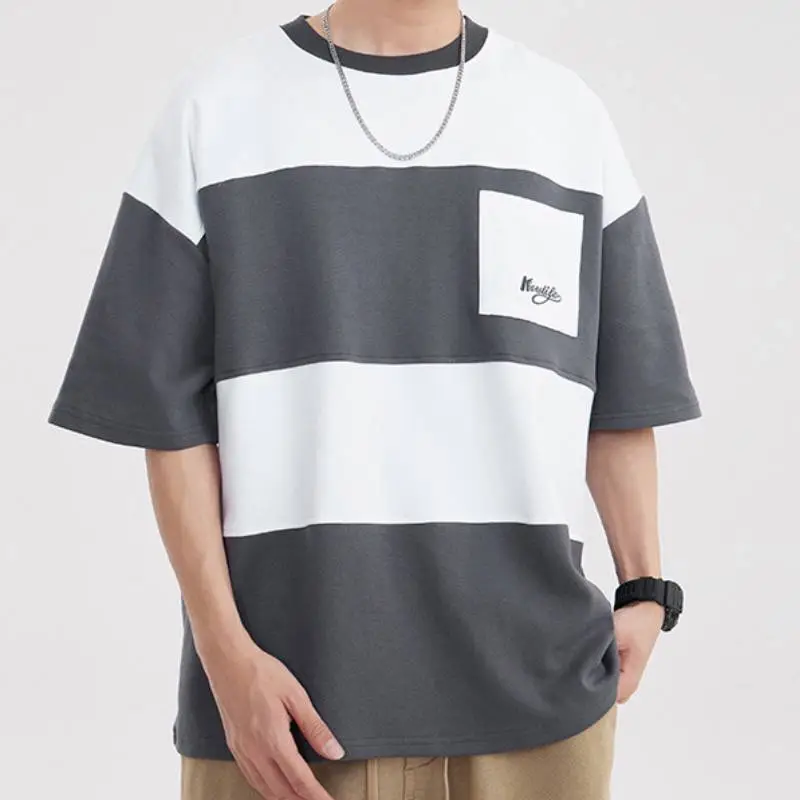 Casual Loose Cotton Blended Fabric T Shirt-3