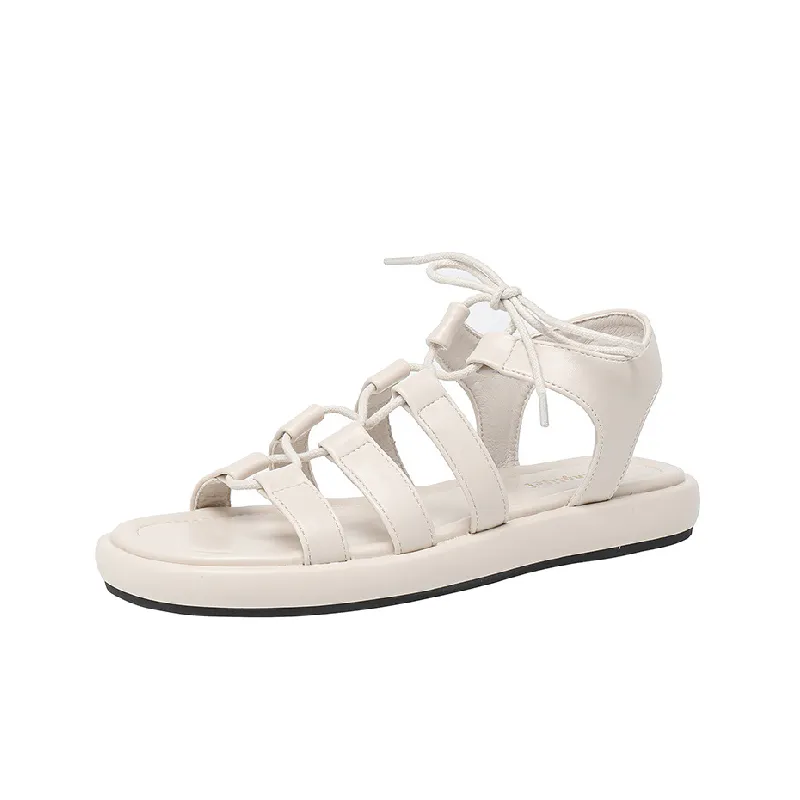 Retro Plain Roman Sandals-0