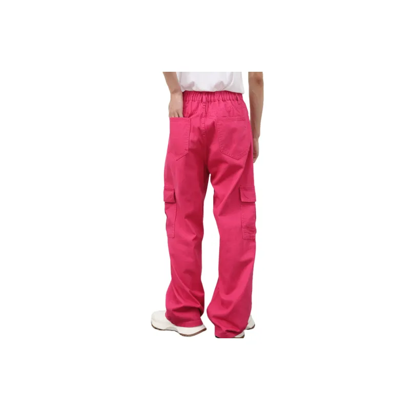 Fashionable Loose Cotton Cargo Pants-3
