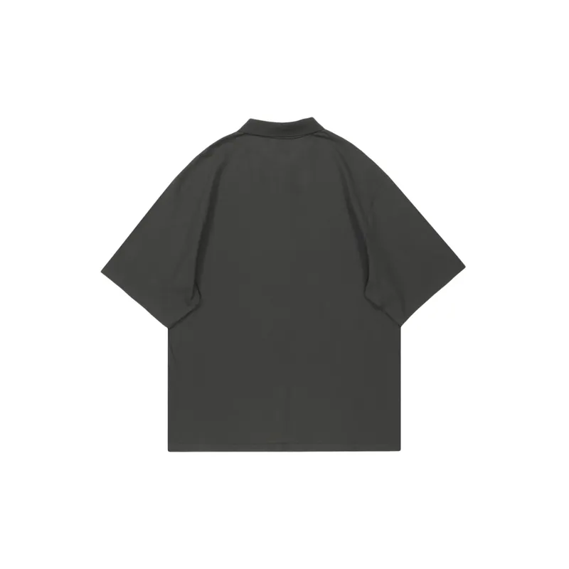 Loose Retro Letter Polo Shirt-1