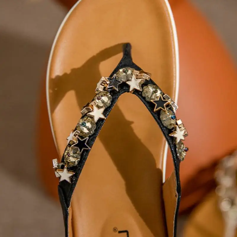 Casual Rhinestone Flip Flops-6