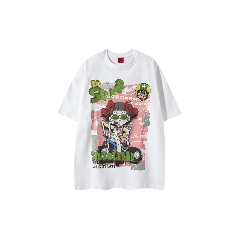 Loose Casual Cotton Blended Fabric T Shirt-2
