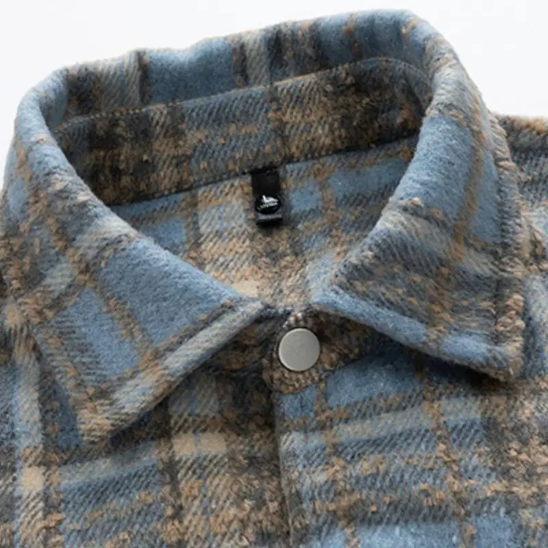 Retro Plaid Woolen Fabric Jacket-6