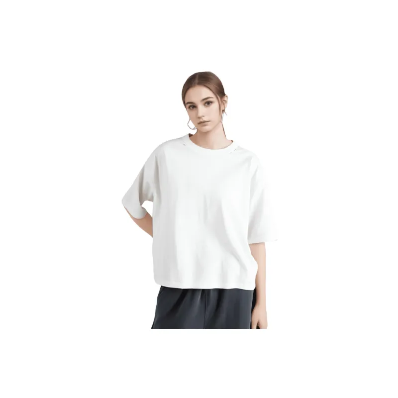 Retro Plain Combed Cotton T Shirt-2
