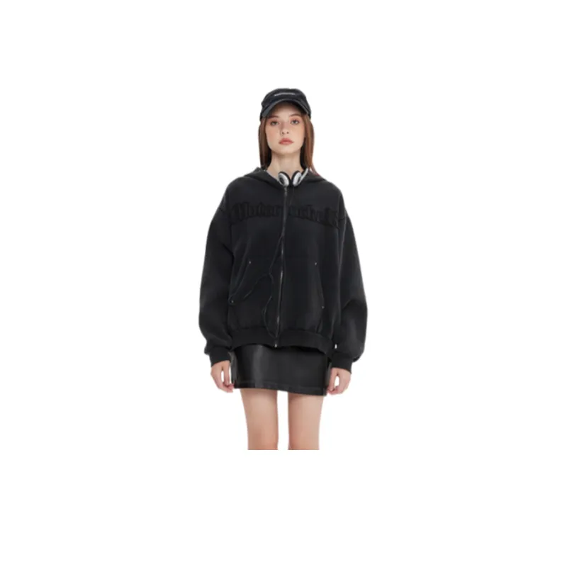 Letter Embroidered Loose Casual Hoodie-7
