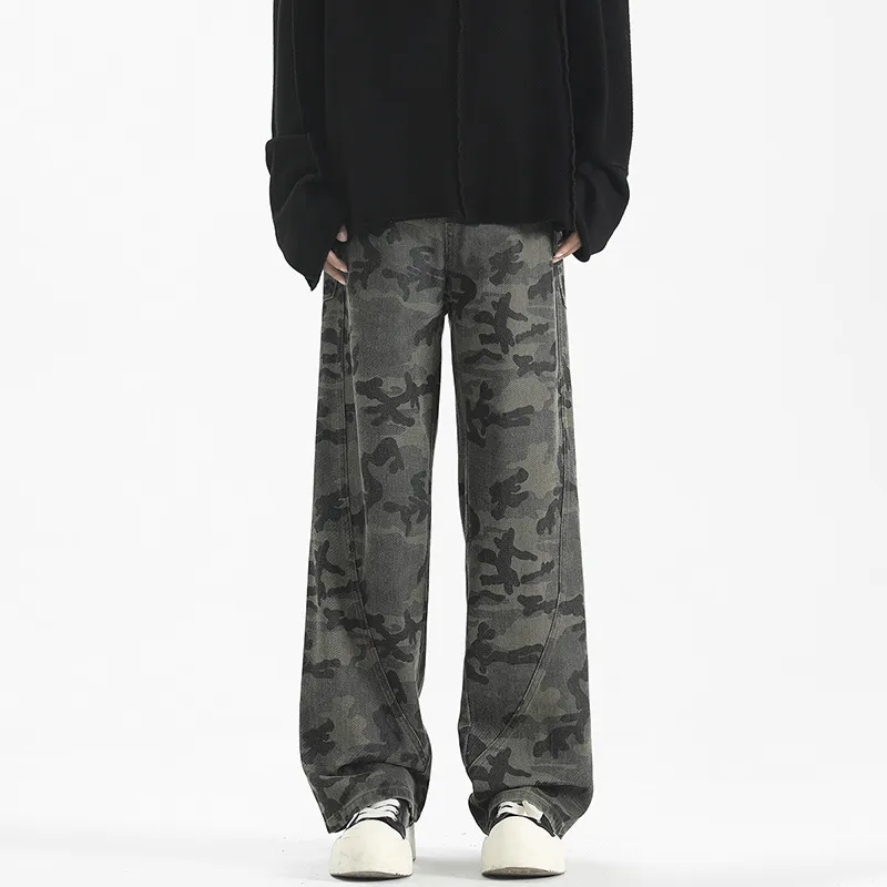 Retro Street Cotton Blended Fabric Cargo Pants-2