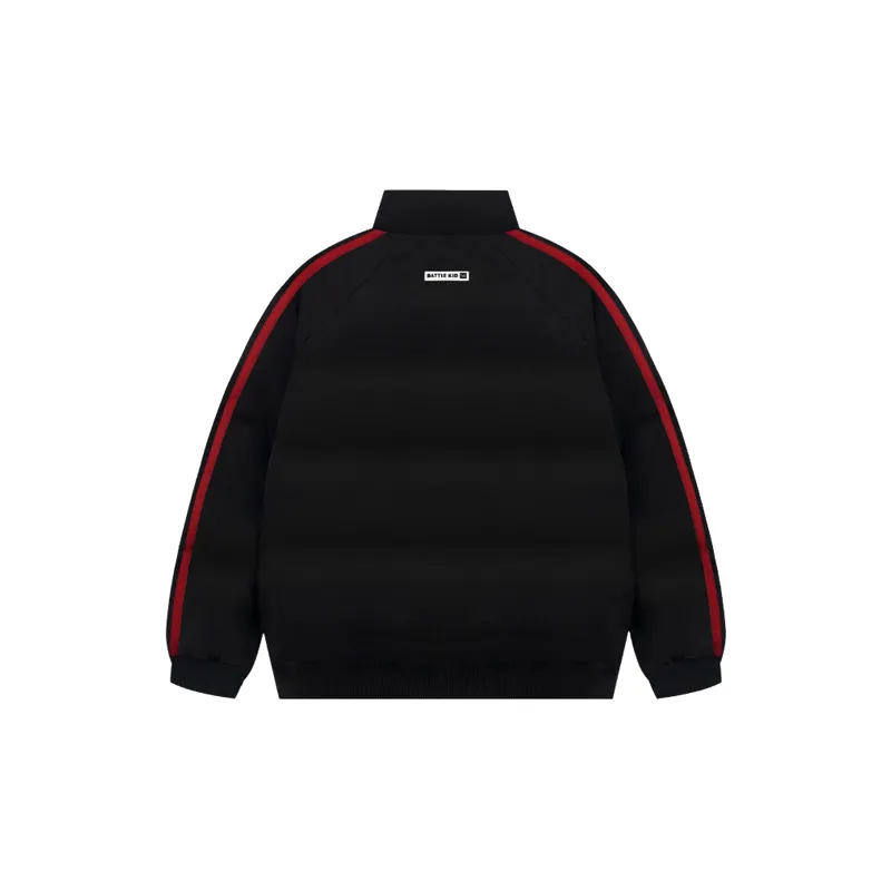 Sporty Embroidery Blended Synthetic Fabrics Quilted Jacket-1