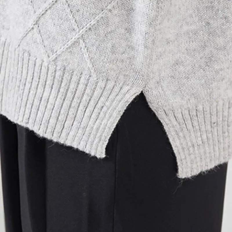 Simple Loose Knitted Fabric Knitwear Women-4