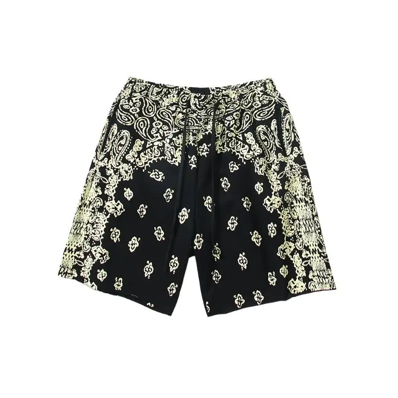 Street Letter Cotton Blended Fabric Casual Shorts-0