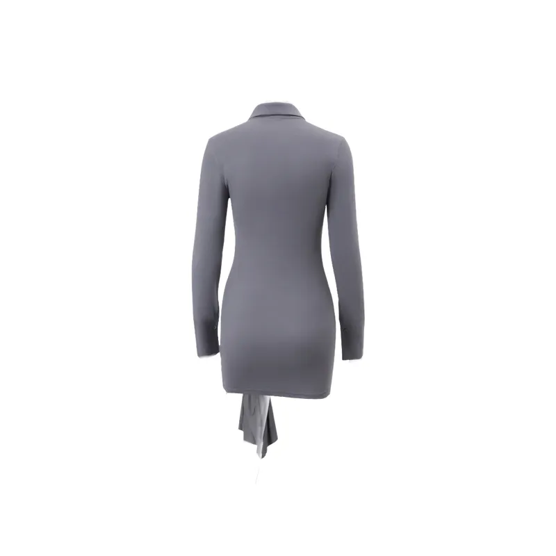 Sexy Polo Collar Skirt Women-1
