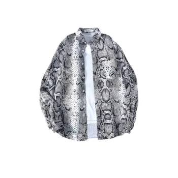 Retro Dark Snake Print Long Sleeves Shirt