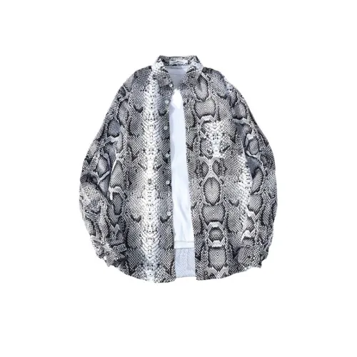 Retro Dark Snake Print Long Sleeves Shirt