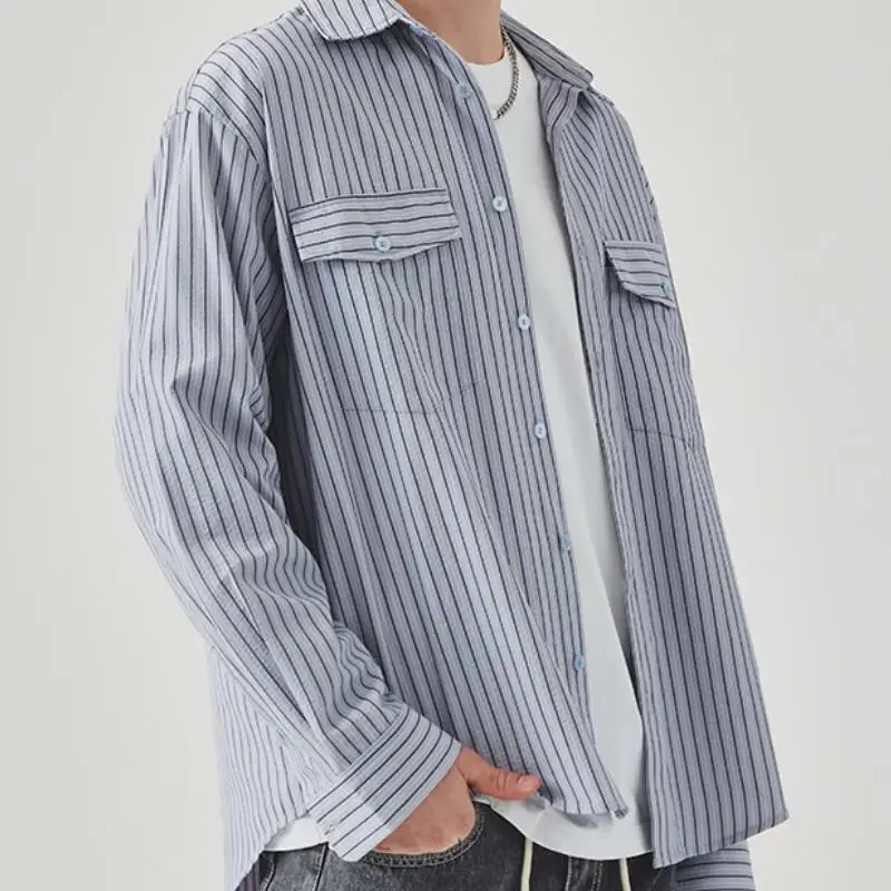 Simple Loose Cotton Blended Fabric Shirt-3