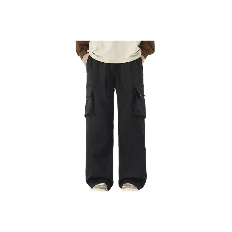Retro Fashion Blended Synthetic Fabrics Cargo Pants-4