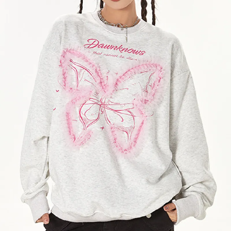 Funky Butterfly Loose Sweatshirt-5