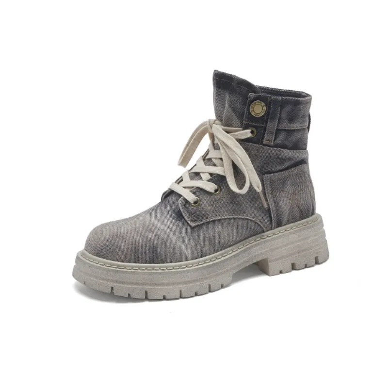Fashionable Denim Breathable Martin Boot-0