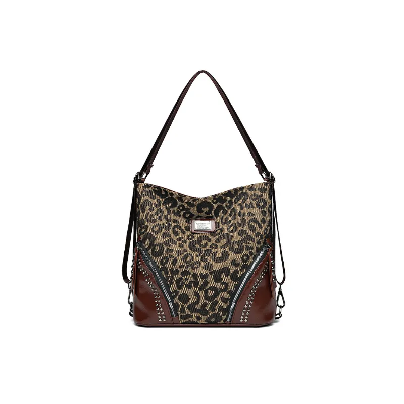 Funky Leopard Print Shoulder Bag-0