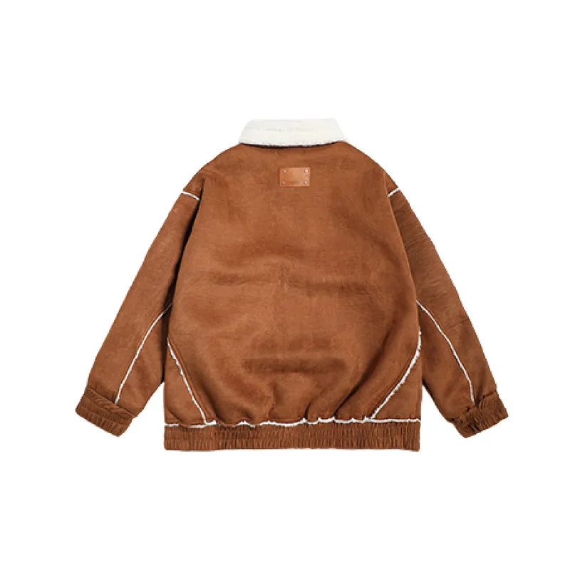 Retro Contrast Color Quilted Jacket-5
