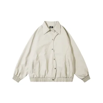 Windproof Design Sense Stitching Leather Zipper Jacket