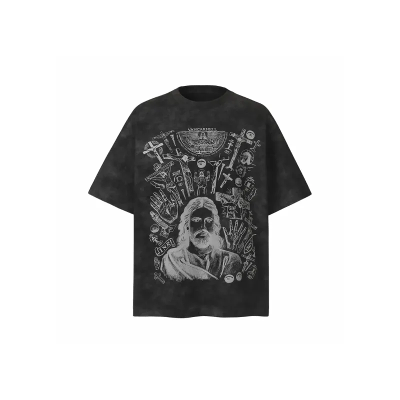 Street Loose Cotton Blended Fabric T Shirt-0