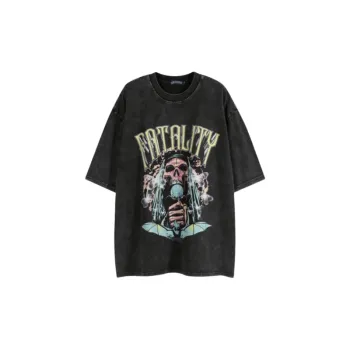 Washed Distressed Cotton T Shirt