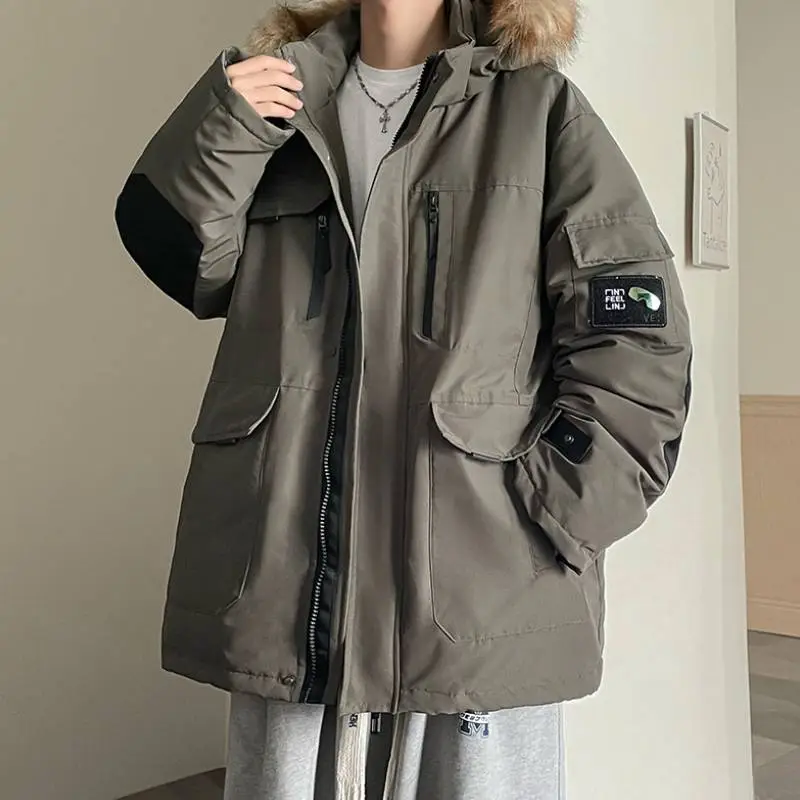 Warming Simple Blended Synthetic Fabrics Quilted Jacket-5