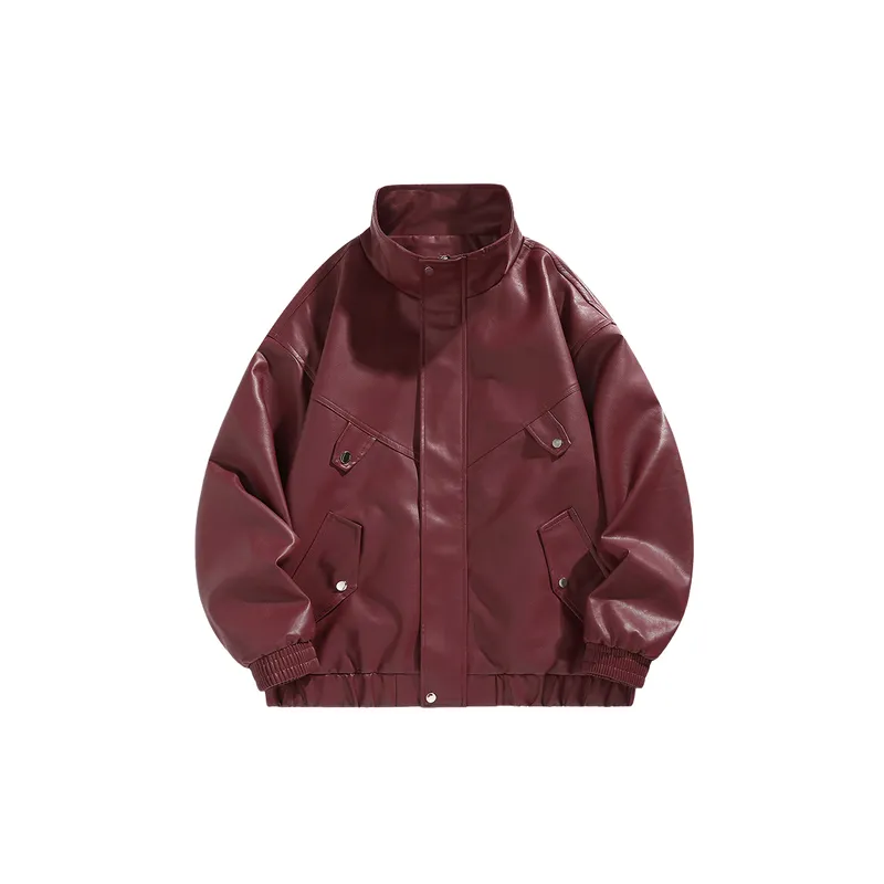 Retro Simple PU Jacket Women-6