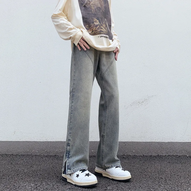 Basics Loose Denim Casual Pants-5