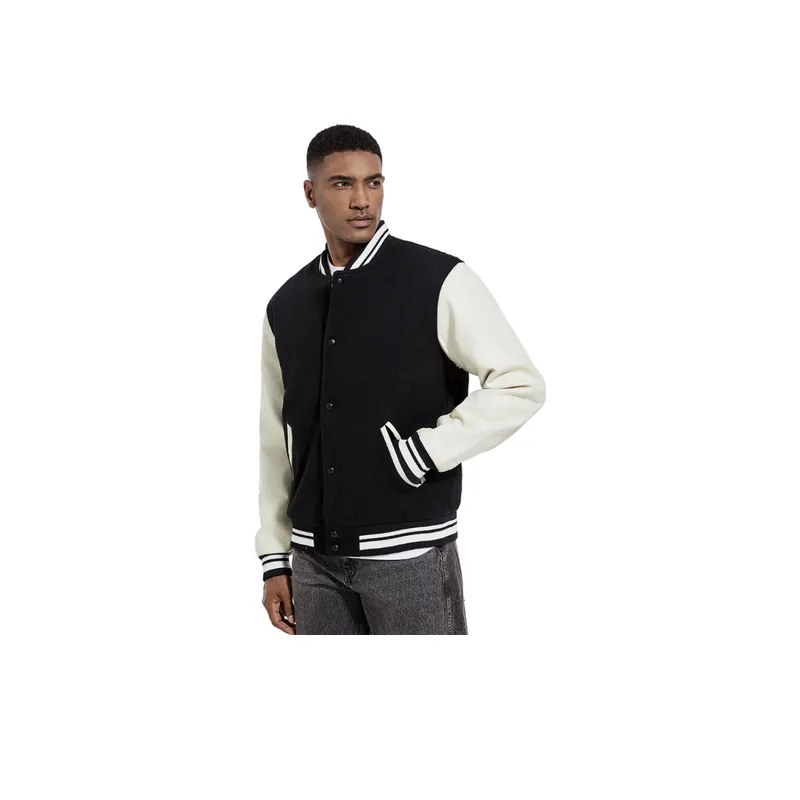 Slim Thin Cotton Wool Color Blocked Jacket-2