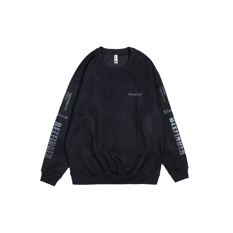 Printed Suede Heavy Loose Large Size Velvet Long Sleeve Sweatshirt-8