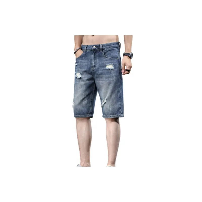 Retro Washed Denim Shorts-0