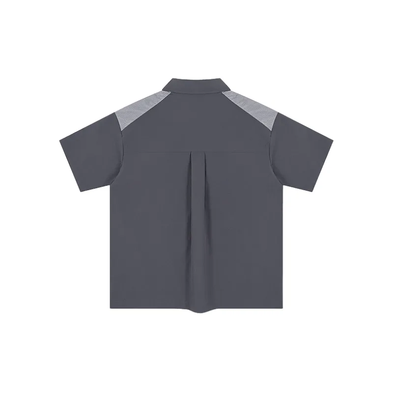 Fashionable Contrast Color Polyester Shirt-1