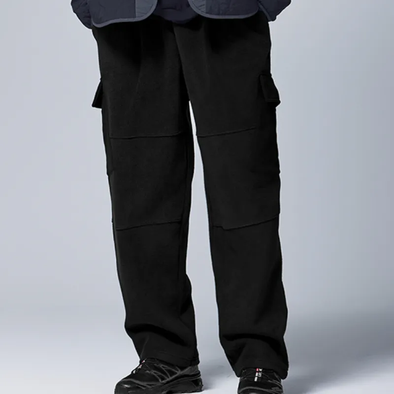 Loose Straight Leg Polyester Casual Pants-2