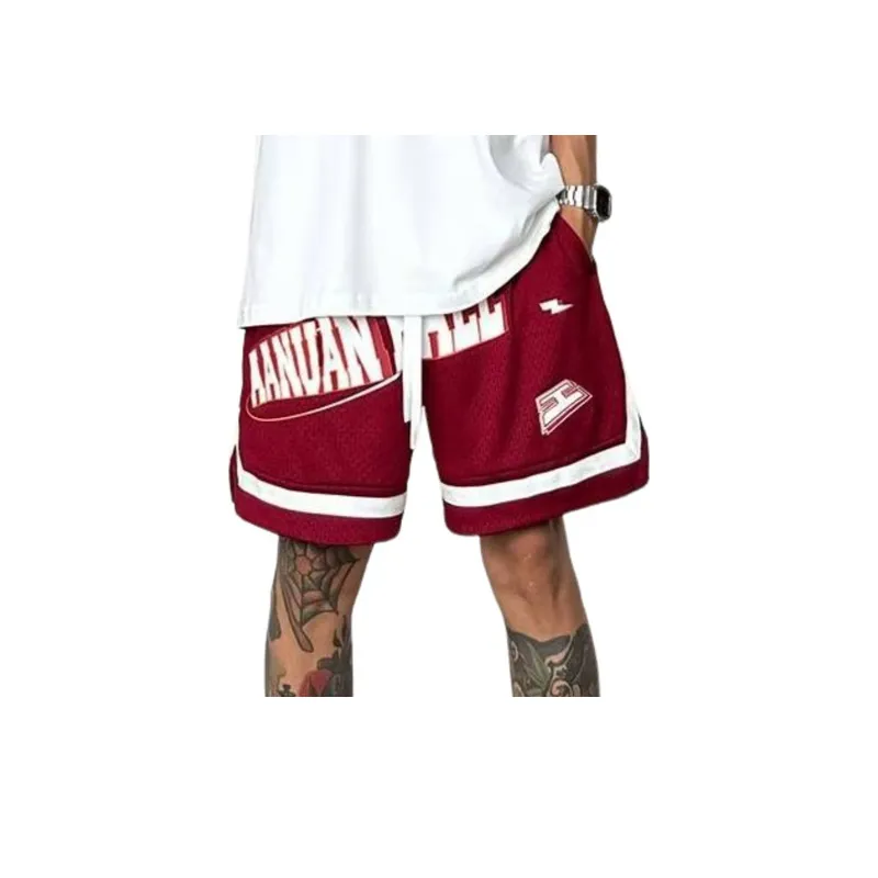 Tide Letters Printed Mesh Shorts-0