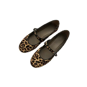 Simple Leopard Print Mary Jane Shoes
