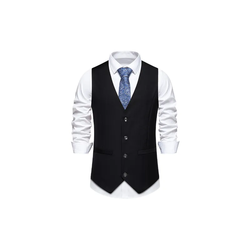 Basics Simple Cotton Blended Fabric Vest-0