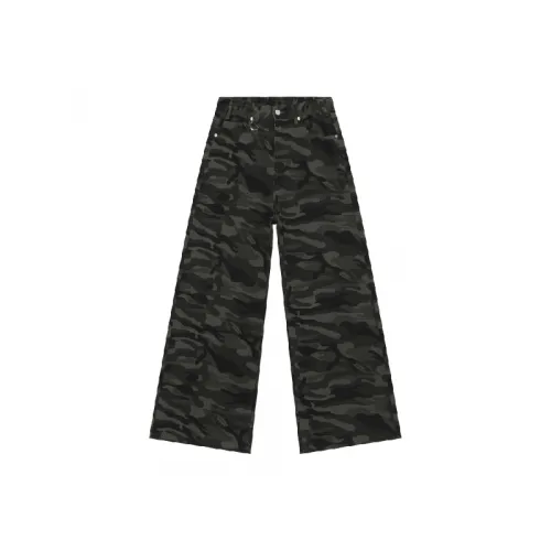 Retro Camouflage Wide Leg Jeans