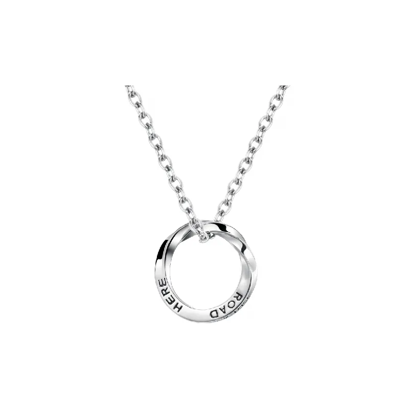 Titanium Steel Mobius Ring Loop Necklace-3