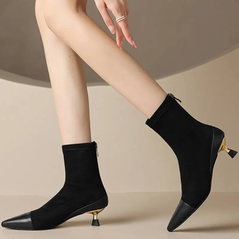 Simple Zipper Ankle Boots-5