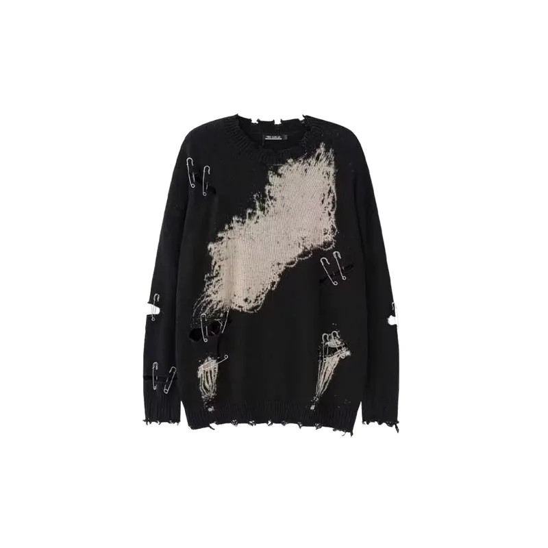 Casual Loose Ripped Sweater-0