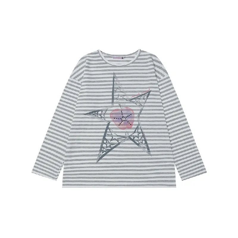 Casual Striped Cotton T Shirt-0