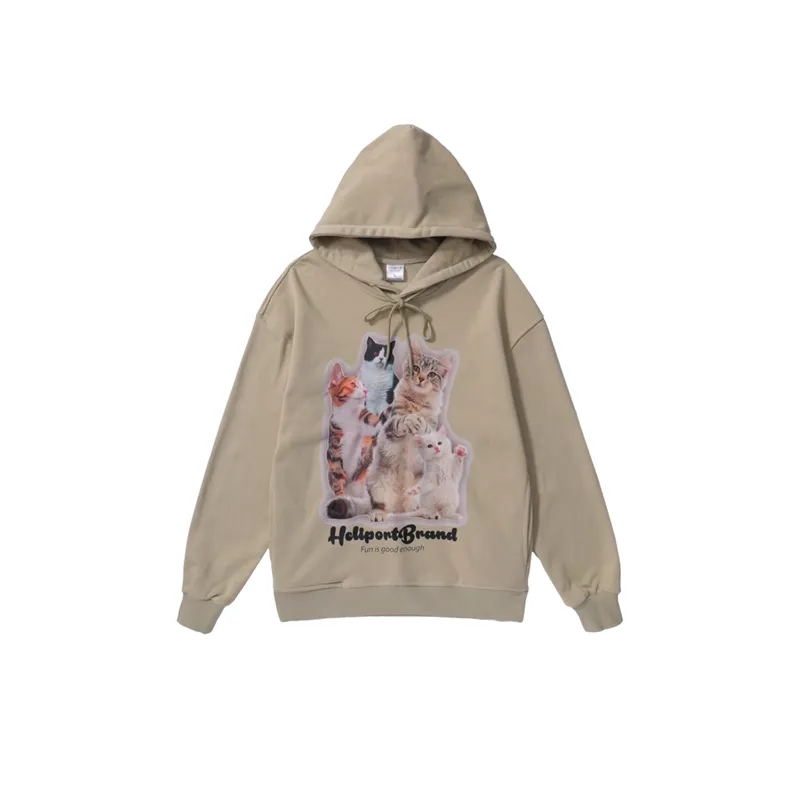 HELIPORT Tarmac shell cat Theme Casual Loose Hoodie