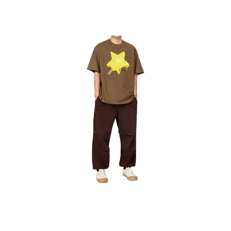Tide Star Stick Printing Half Sleeve T shirt-13